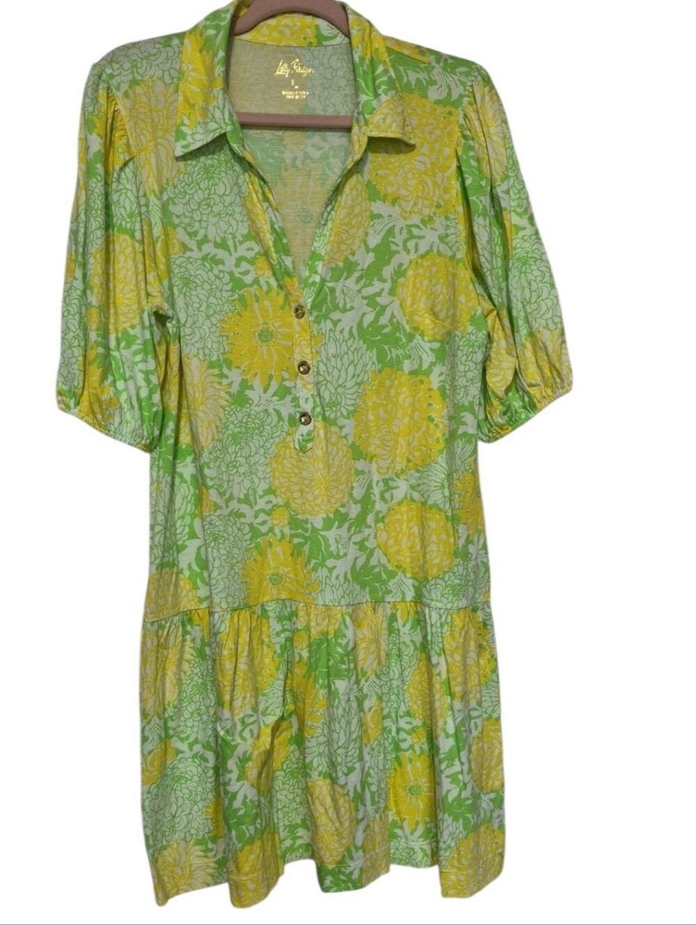 Lilly Pulitzer Bingley Dress Large Crocodile Green Mumbo Jumbo NWT